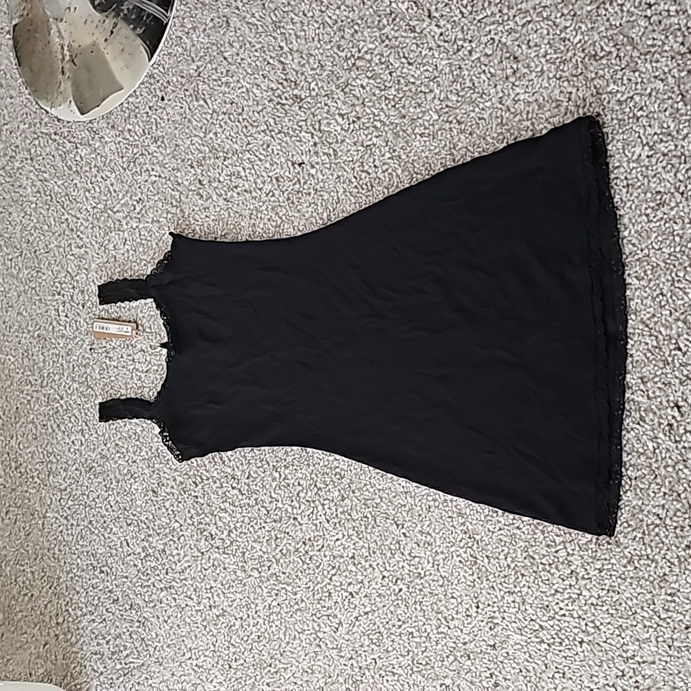 Skims soft lounge black mini slip dress